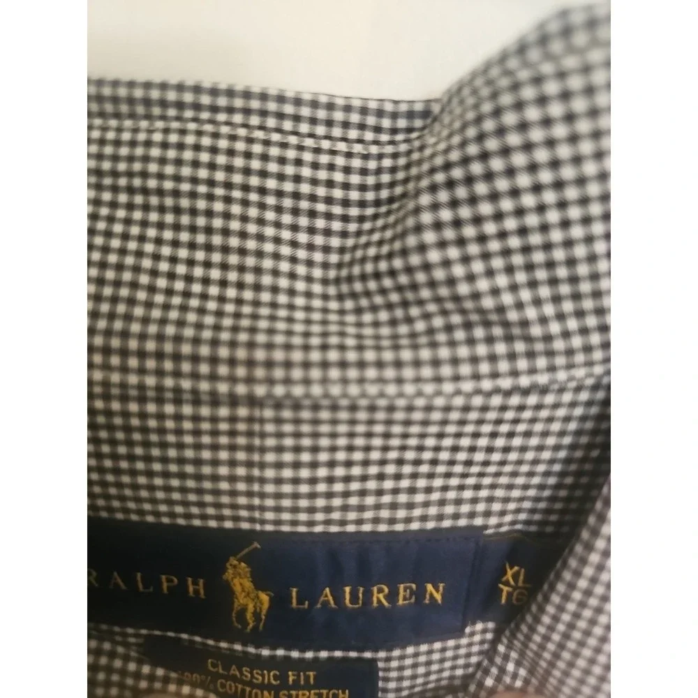 Polo Ralph Lauren Men's Blue White Houndstooth Size XL Navy Pony